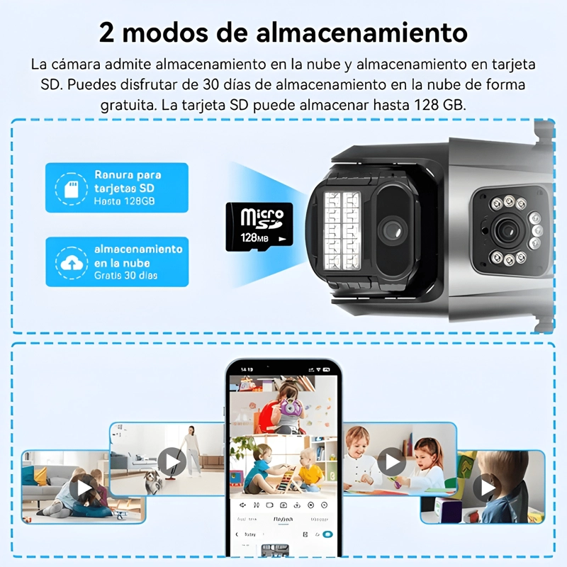 CAMARA DE SEGURIDAD WIFI EXTERIOR DE DOBLE LENTE HAMROL 8MP - 2