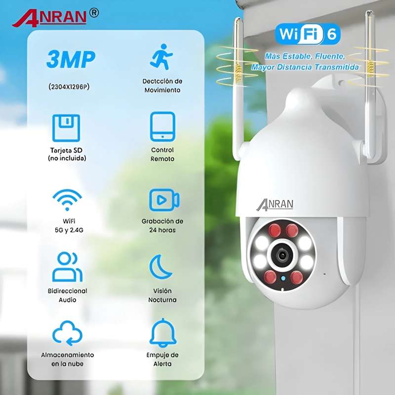 ANRAN 2PCS 5G CAMARA DE SEGURIDAD EXTERIOR WIFI IP HD LITE - 1