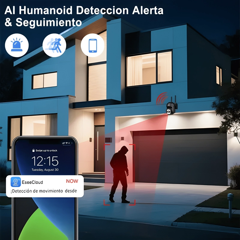 2NLF® 2PCS CAMARAS DE SEGURIDAD EXTERIOR WIFI IP ALARMA - 1