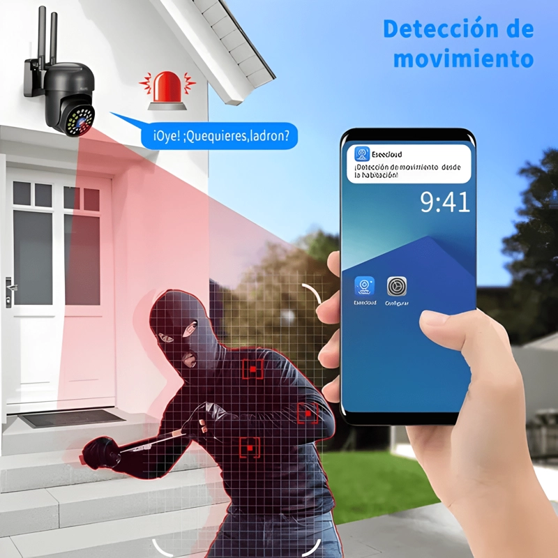 2NLF CAMARA DE SEGURIDAD EXTERIOR WIFI IP 360° 1080P CON LED - 1