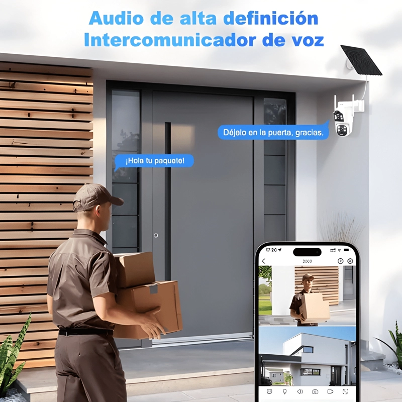 ATSG® SOLAR DOBLE LENTE CAMARA DE SEGURIDAD EXTERIOR 2K - 3