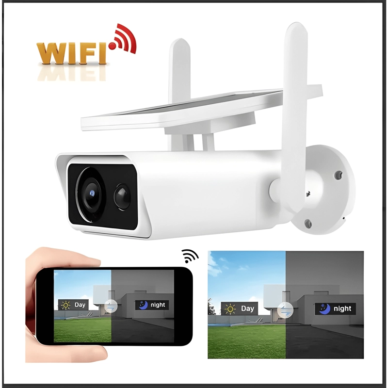 CAMARA IP SOLAR IP SEGURIDAD WIFI EXTERIOR HD 1080P BLANCO - 2