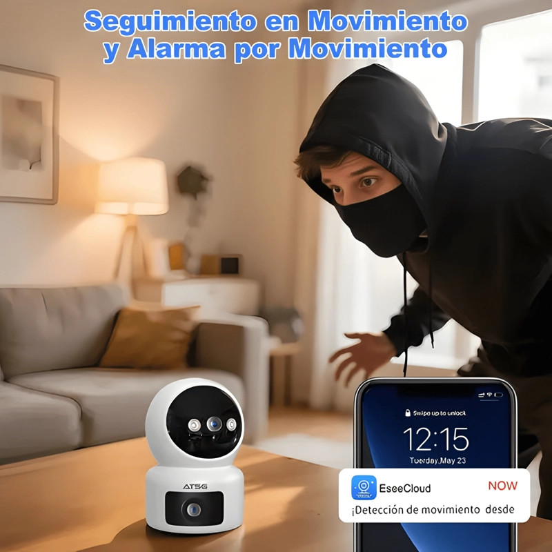 ATSG® 10MP WIFI DOBLE LENTE CAMARA DE SEGURIDAD 2.4/5GHZ - 1