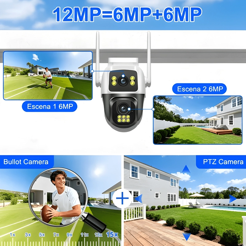 ATSG® 5G/2.4G 2 LENTE 2 PANTALLA CAMARA DE SEGURIDAD PLUS - 3
