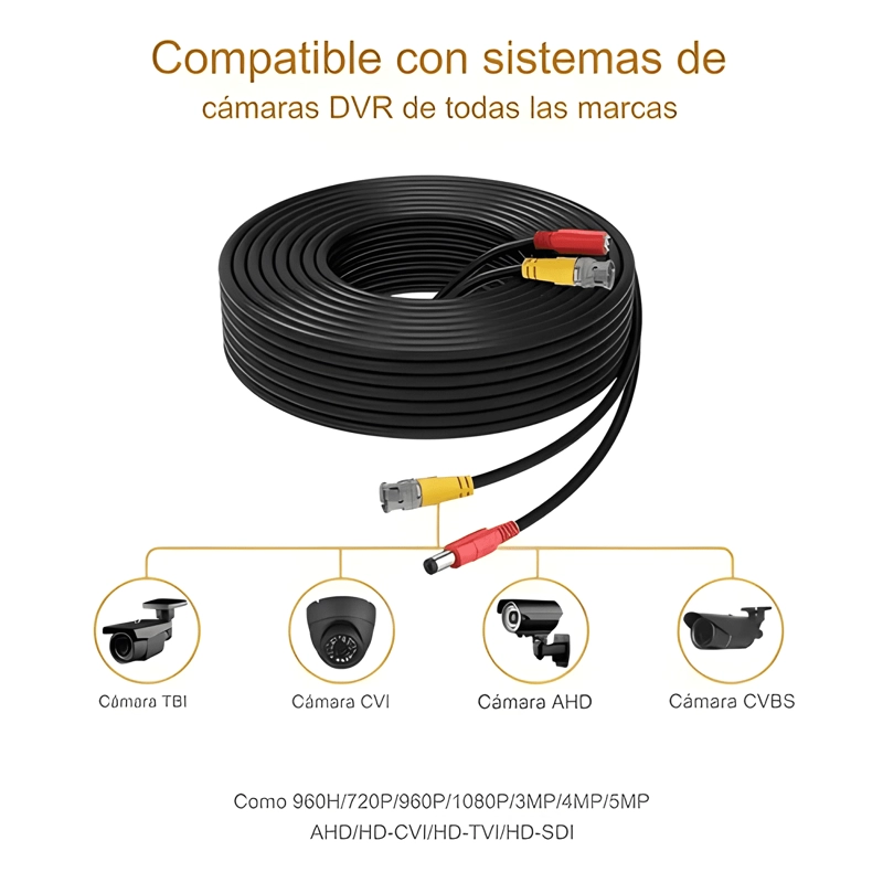 CABLE SIAME S CORTES 30M PARA CAMARAS DE SEGURIDAD CON - 1