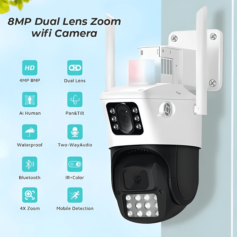 CAMARA DE SEGURIDAD 4K EXTERIOR PANTALLA DUALL 8MP/3LXM - 2