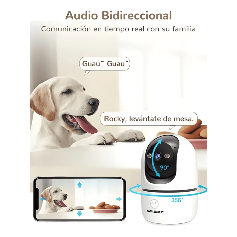 GENBOLT® CAMARA DE SEGURIDAD WIFI INTERIORE IP VIGILANCIA - 3