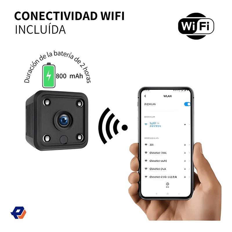 MINI CAMARA ESPIA WIFI HD 1080P RECARGABLE VISION NEGRO - 4