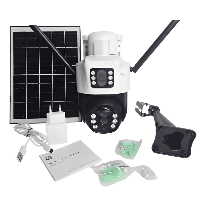 CAMARA DE SEGURIDAD SOLAR 4G DOBLE LENTE + CHIP DE MAX - 3