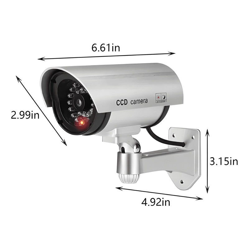 CAMARA DE SEGURIDAD FALSA DISUASION REALISTA LUZ LED ROJO - 1