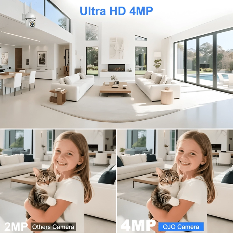 OJO® 2PCS 4MP CAMARA DE SEGURIDAD WIFI CAMARA VIGILANCIA MAX - 3