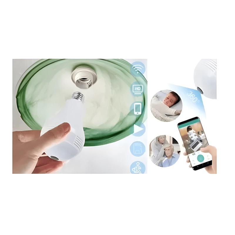 CAMARA DE SEGURIDAD AMPOLLETA IP 360º WIFI HD VIGILANCIA PLU - 2