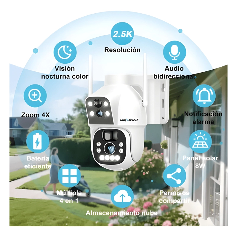 GENBOLT® CAMARAS DE VIGILANCIA WIFI SOLAR EXTERIOR - 1