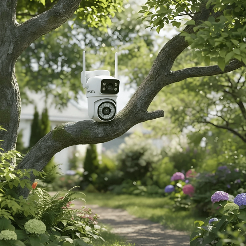 CAMARA WIFI IP DE SEGURIDAD EXTERIOR DOBLE LENTE - 4