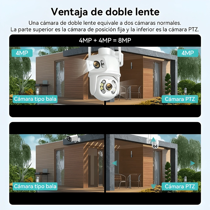 CAMARA DE SEGURIDAD WIFI EXTERIOR 4K 8MP CON TARJETA DE 128G - 1
