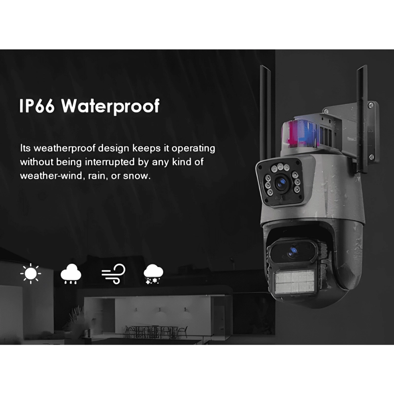 CAMARA VIGILANCIA WIFI EXTERIOR 2K 4MP DOBLE LENTE GRIS - 1