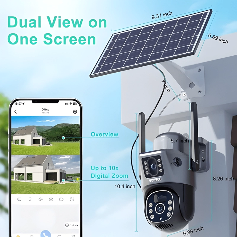 CAMARA EXTERIORES DE SEGURIDAD CON DOBLE LENTE CON ALARMA - 2