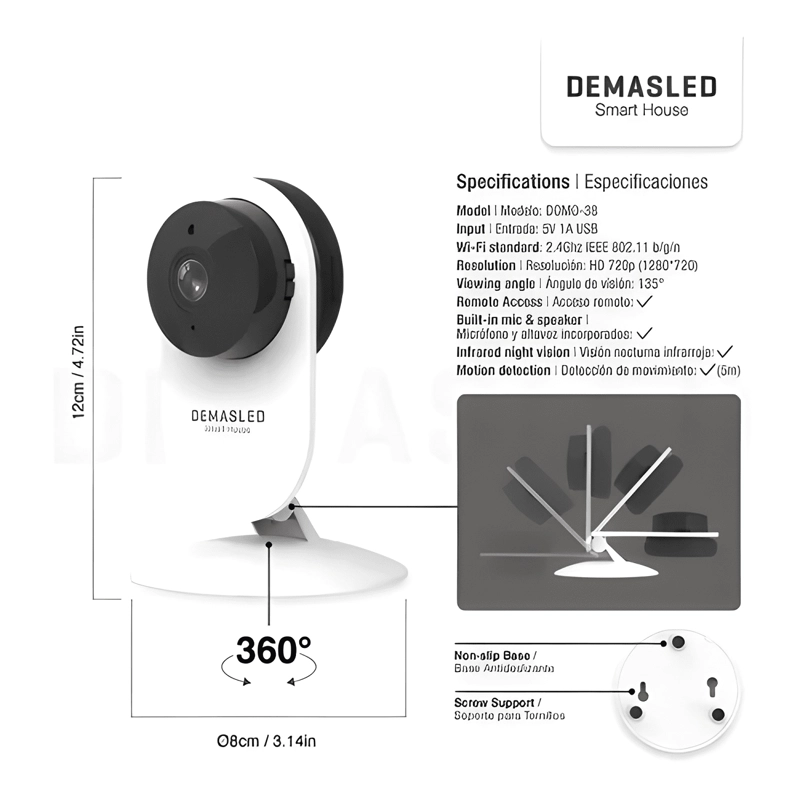 PACK 3 CAMARAS DE SEGURIDAD HD WIFI GOOGLE HOME ALEXA TUYA - 1