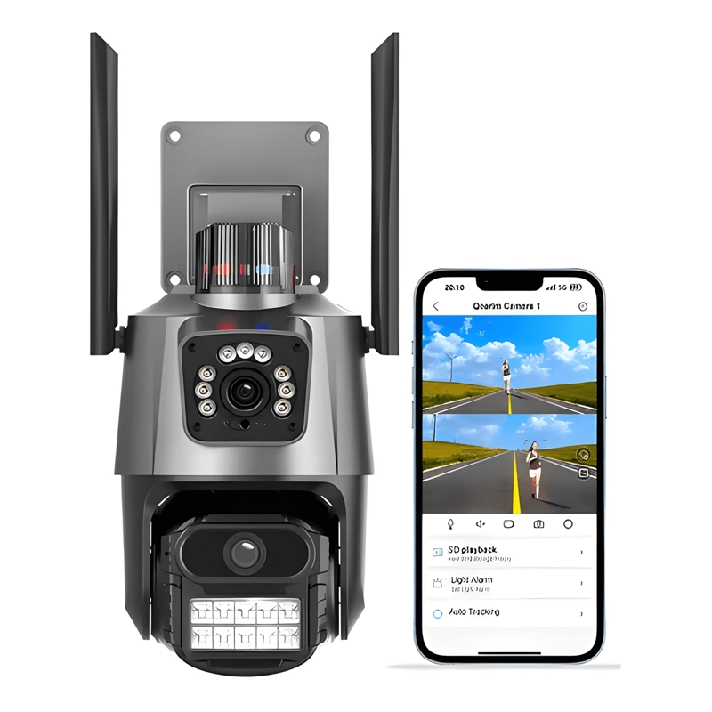 CAMARA DOMO PTZ IP INALAMBRICO DOBLE LENTE EXTERIOR GRIS - 1