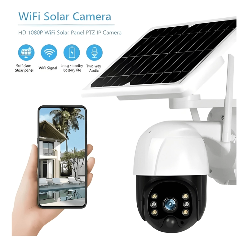 CAMARA ROBOT IP67 SOLAR 1080P TIPO DOMO SOLAR WIFI BLANCO - 1