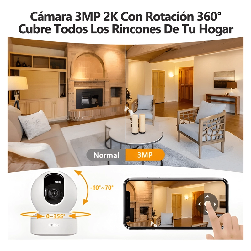 IMOU CAMARA DE SEGURIDAD DK2 3MP IP WIFI 360°INTERIOR MAX - 2