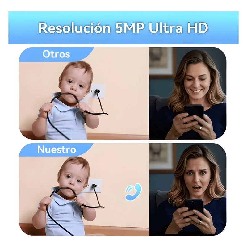VIDEO MONITOR CAMARA SEGURIDAD WIFI INTERIOR 5MP BLANCO - 2
