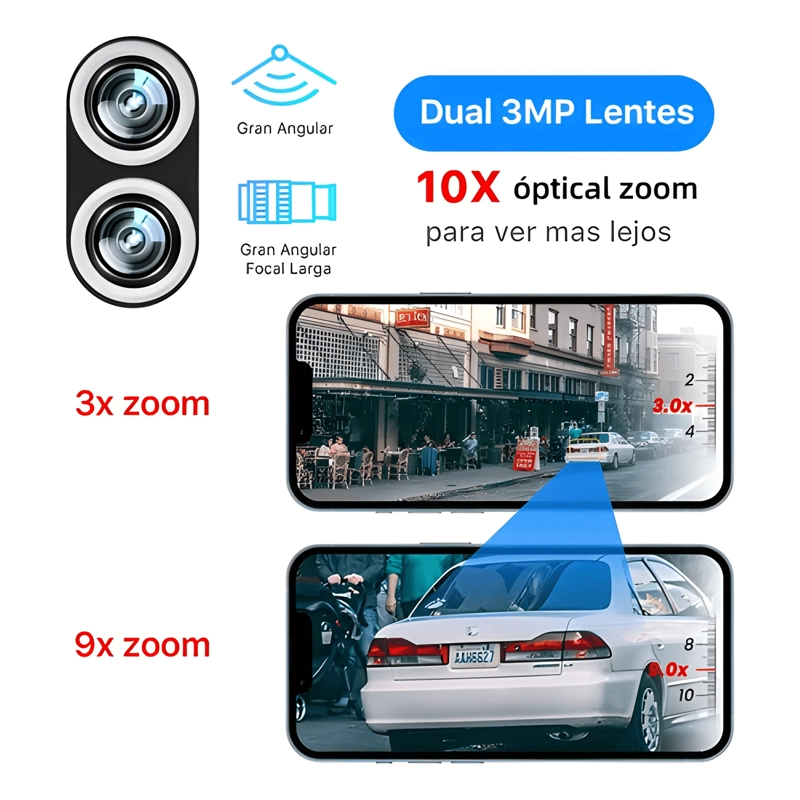 CAMARA DE SEGURIDAD WIFI IP DOBLE LENTE CON AUDIO HD XL - 2