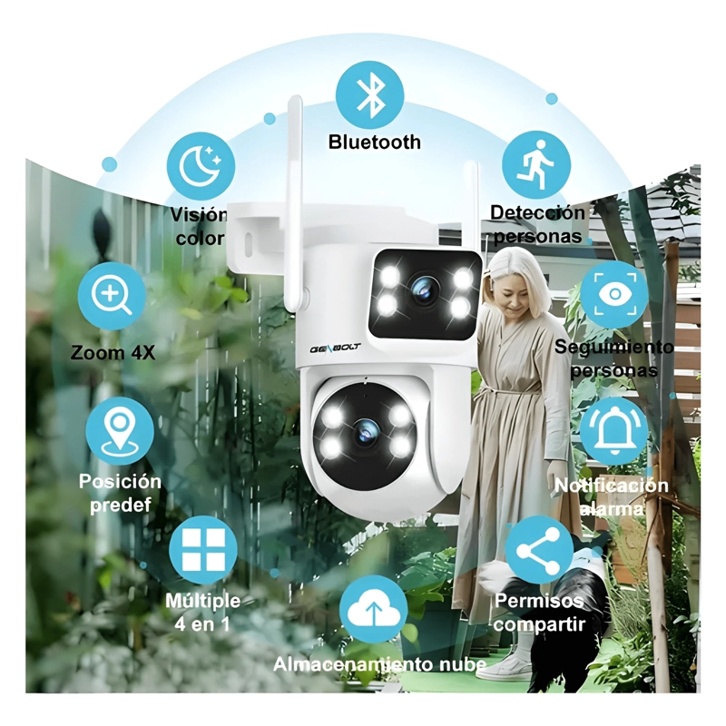 GENBOLT CAMARA DE VIGILANCIA EXTERIOR WIFI 24/7 INALAMBRICA - 1
