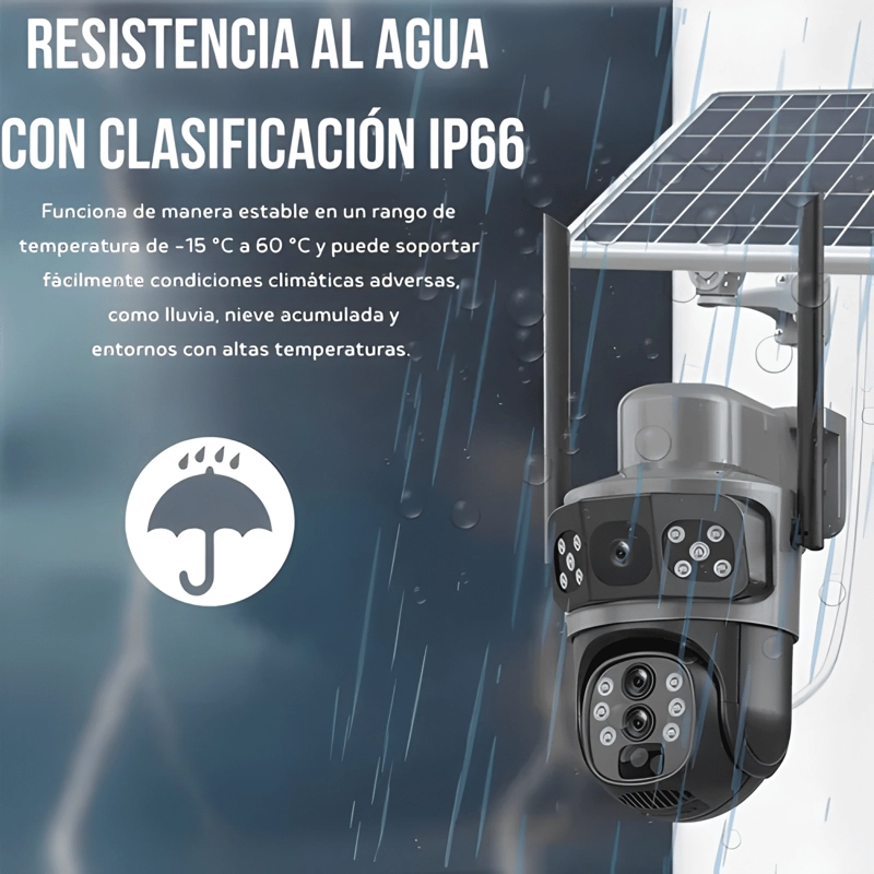 ZOOM 10X SOLAR CAMARA DE SEGURIDAD EXTERIOR CON LENTE DOBLE - 2