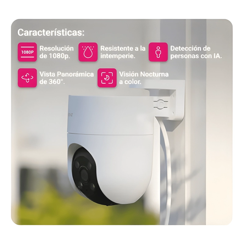 CAMARA FHD 2MP WIFI EXTERIOR / 360° / CS-H8C / EZVIZ BLANCO - 1