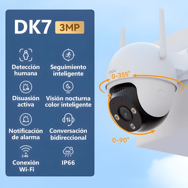 IMOU CAMARA SEGURIDAD DK7 EXTERIOR WIFI 3MP DETECCION XL - 1