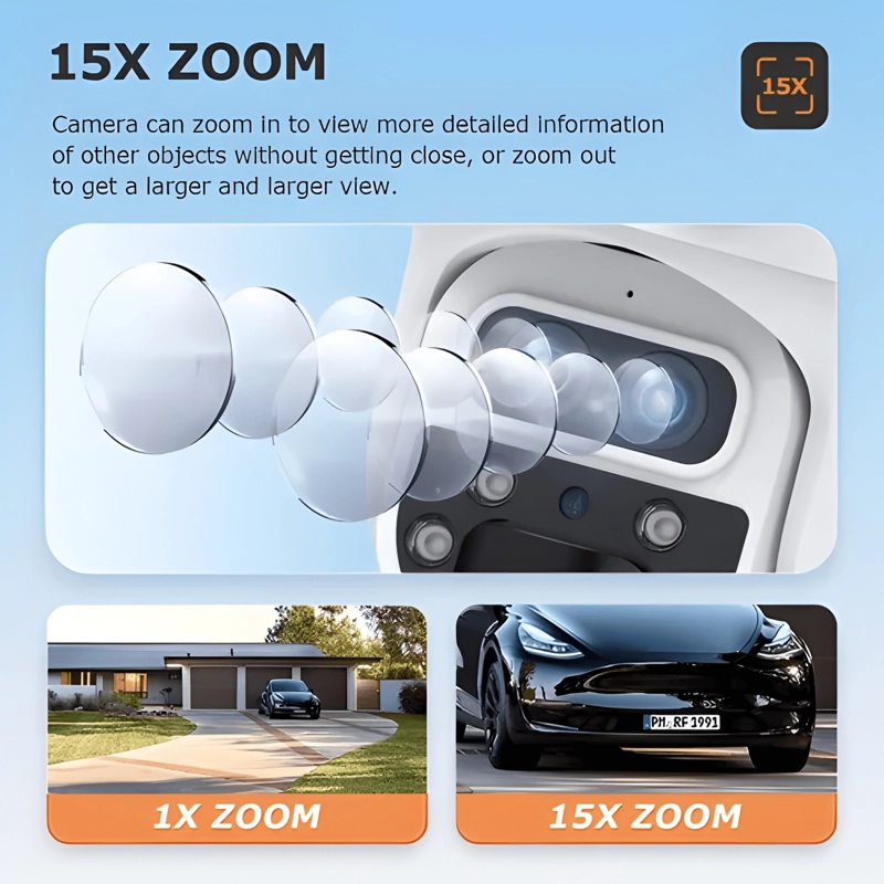 CAMARA DE VIGILANCIA PTZ JERZOU SOLAR WIFI EXTERIOR 6MP - 1