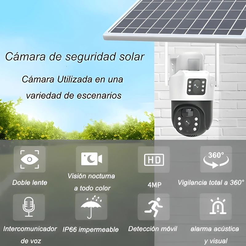 CAMARA SOLAR ADGET 4MP EXTERIOR BINOCULAR WIFI INALAMBRICA - 1