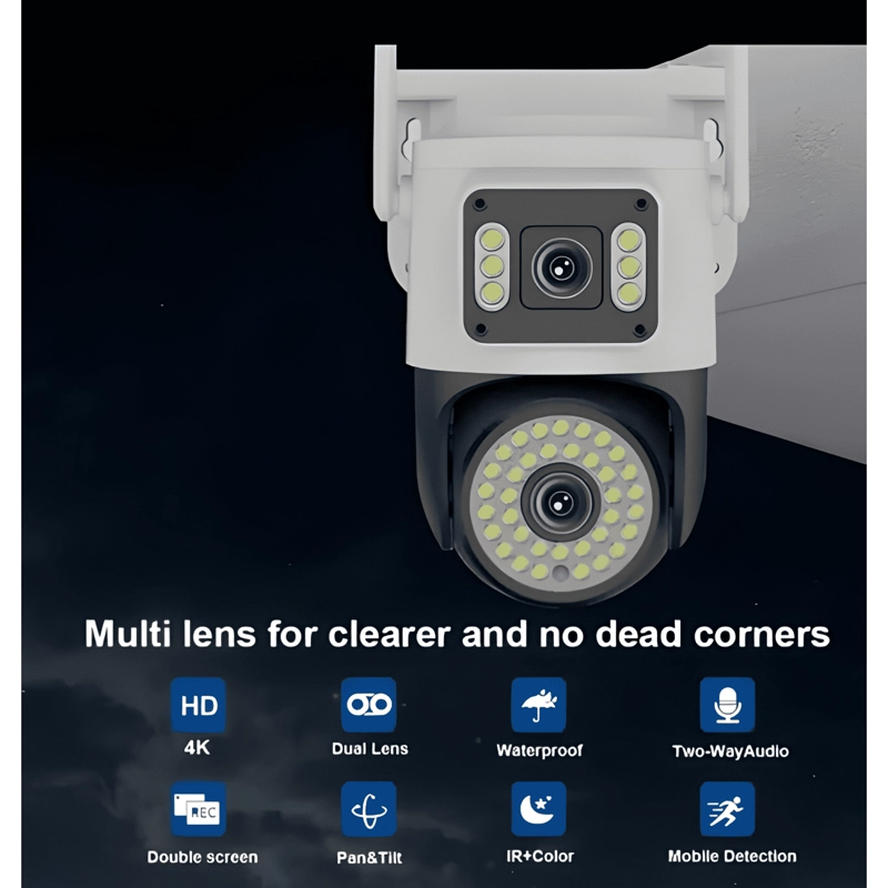 CAMARA IP EXTERIOR DOBLE VISION NOCTURNA 360 CON APP YOOSEE - 3