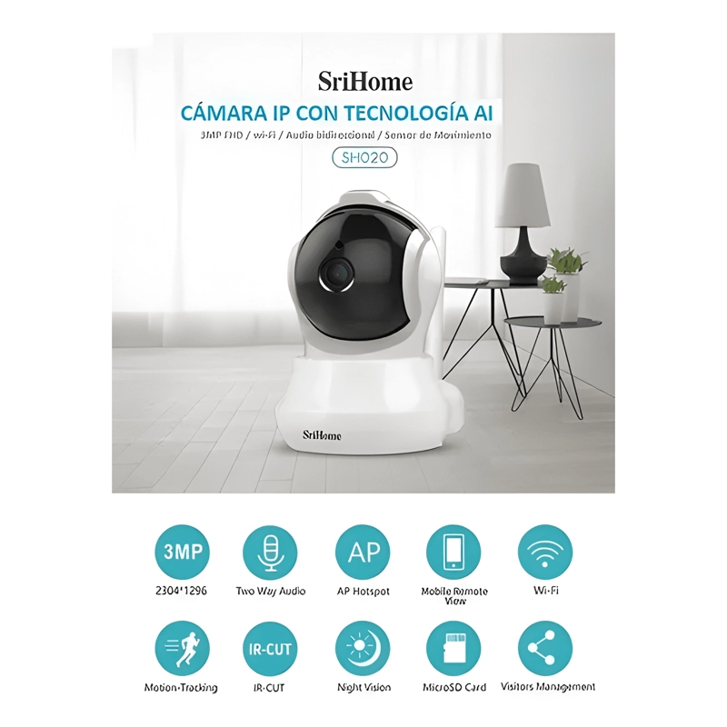 CAMARA DE SEGURIDAD SRICAM SH020 CON RESOLUCION DE BLANCA - 2