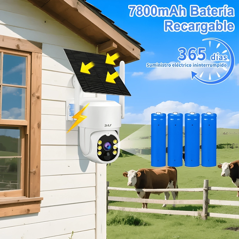 2NLF® 5G SOLAR CAMARA DE SEGURIDAD EXTERIOR WIFI IP BLANCO - 1