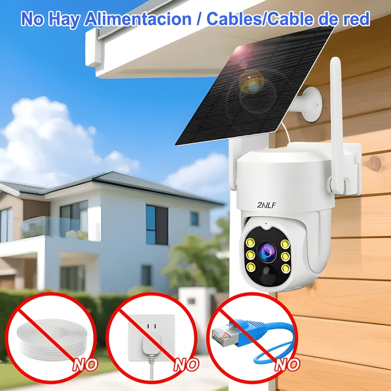 2NLF® 5G SOLAR CAMARA DE SEGURIDAD EXTERIOR WIFI IP BLANCO - 2