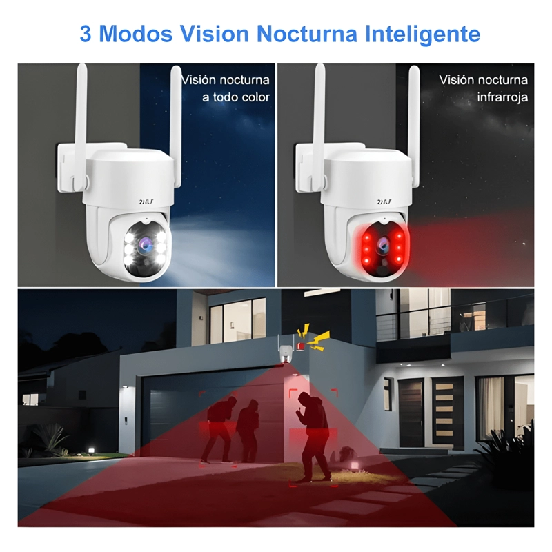 2NLF® 5G SOLAR CAMARA DE SEGURIDAD EXTERIOR WIFI IP BLANCO - 4
