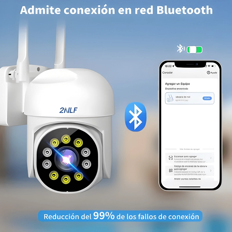 2NLF® 2PCS CAMARA DE SEGURIDAD EXTERIOR WIFI IP 360 BLANCO - 3