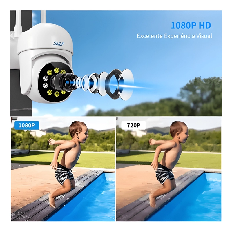 2NLF® 2PCS CAMARA DE SEGURIDAD EXTERIOR WIFI IP 360 BLANCO - 4