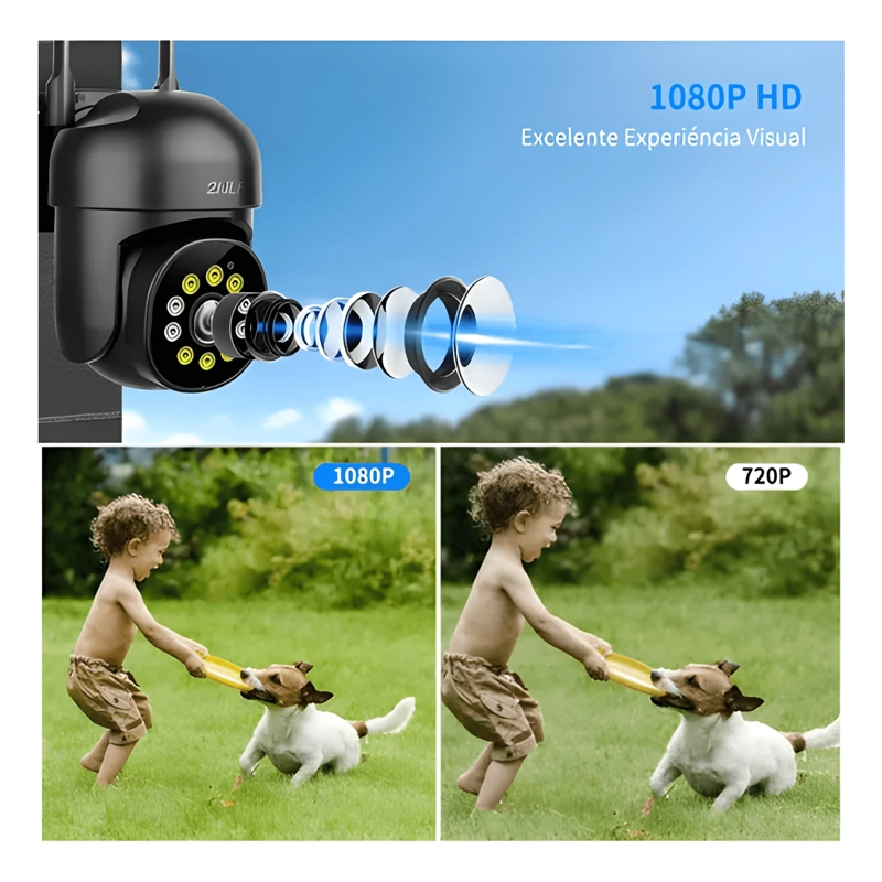 2NLF CAMARA DE SEGURIDAD EXTERIOR WIFI IP 360° 1080P CON PRO - 2