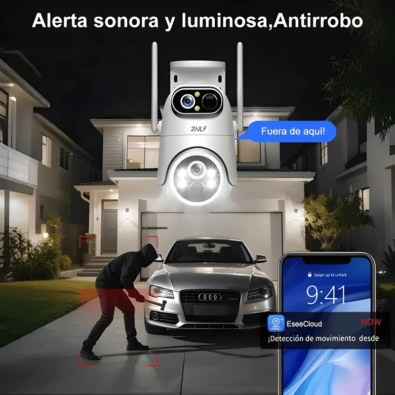 2NLF® 12MP CAMARA DE SEGURIDAD WIFI SOLAR 2 LENTE 2 III - 2