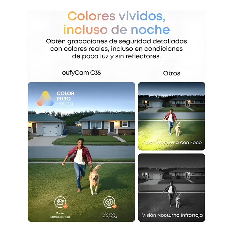 CAMARA DE SEGURIDAD EUFY C35, VISION NOCTURNA A COLOR,ALTA - 2