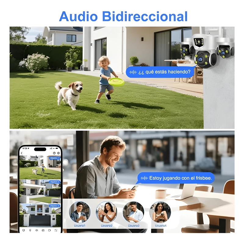 2NLF® CAMARA DE SEGURIDAD EXTERIOR IP WIFI 360 TRIPLE LENTE - 3