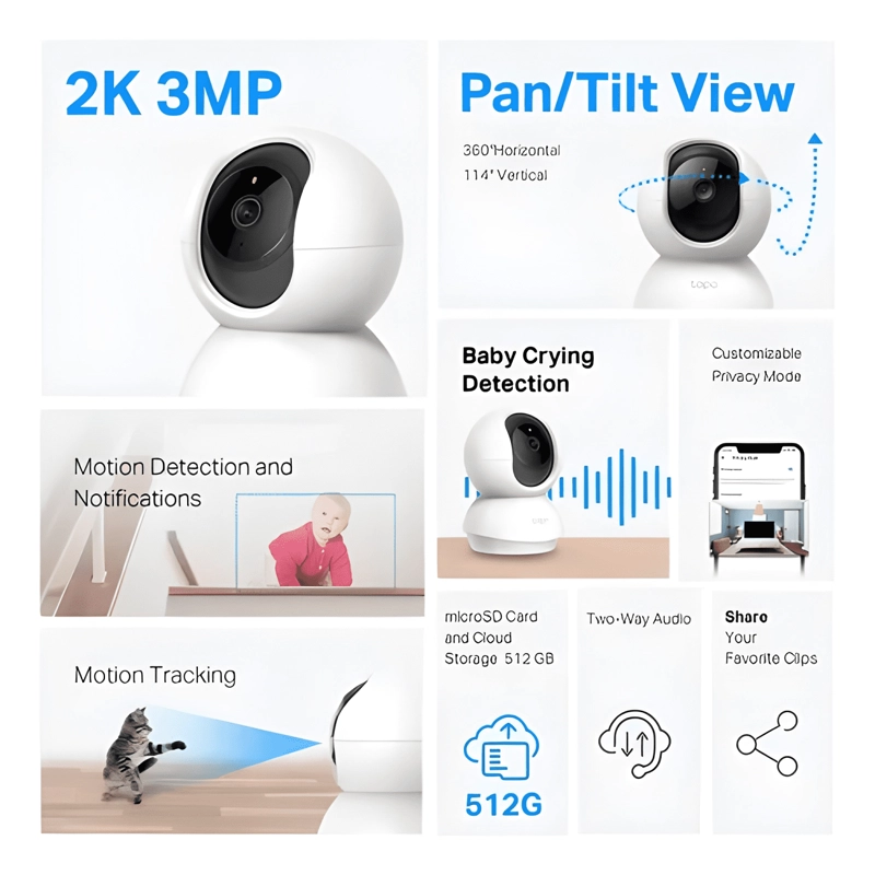 CAMARA DE SEGURIDAD TP-LINK TAPO C210 TAPO SMART CON BLANCO - 3
