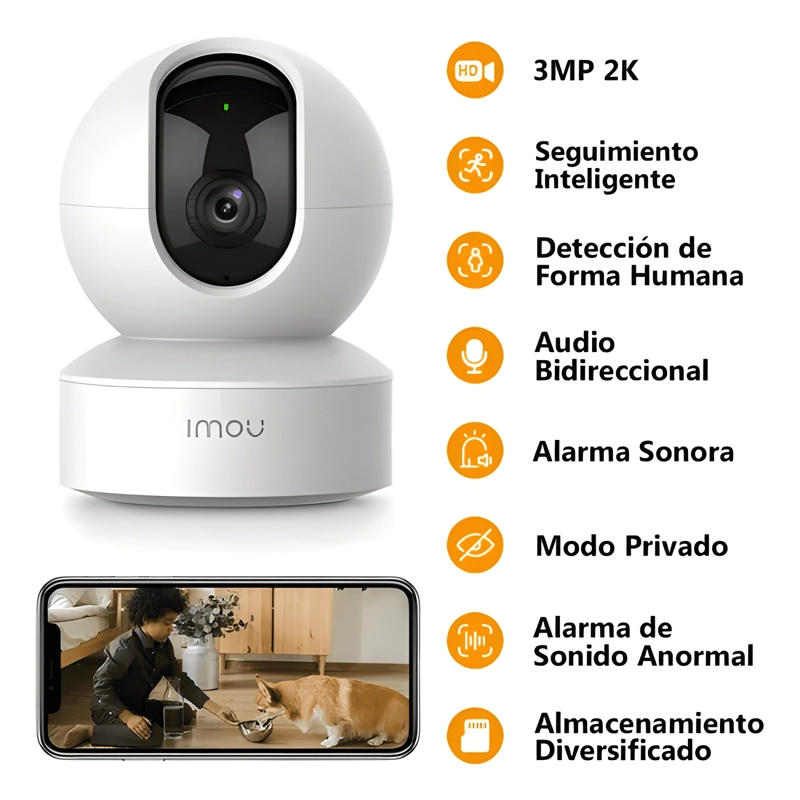 IMOU CAMARA DE SEGURIDAD DK2 3MP IP WIFI 360°INTERIOR IV - 1