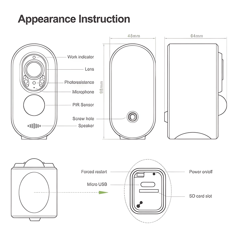 CAMARA WIFI INTELIGENTE IMPERMEABLE TUYA 3.0 MP RECARGABLE - 4