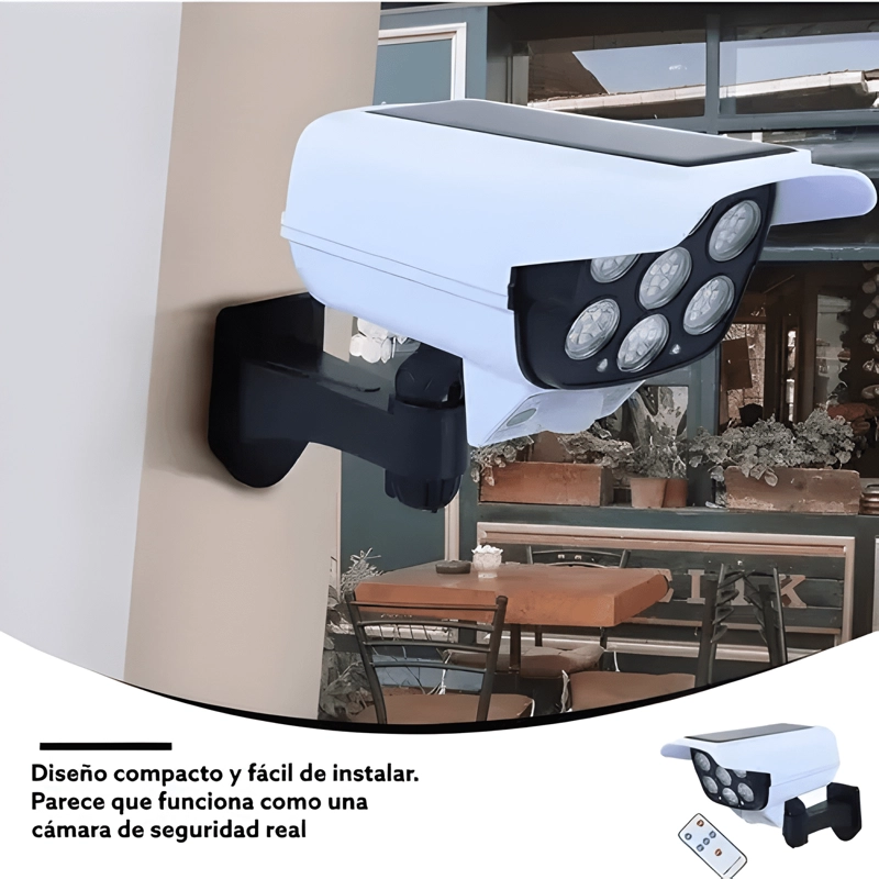 CAMARA SEGURIDAD SOLAR FALSA SENSOR MOVIMIENTOS FOCO LED - 2