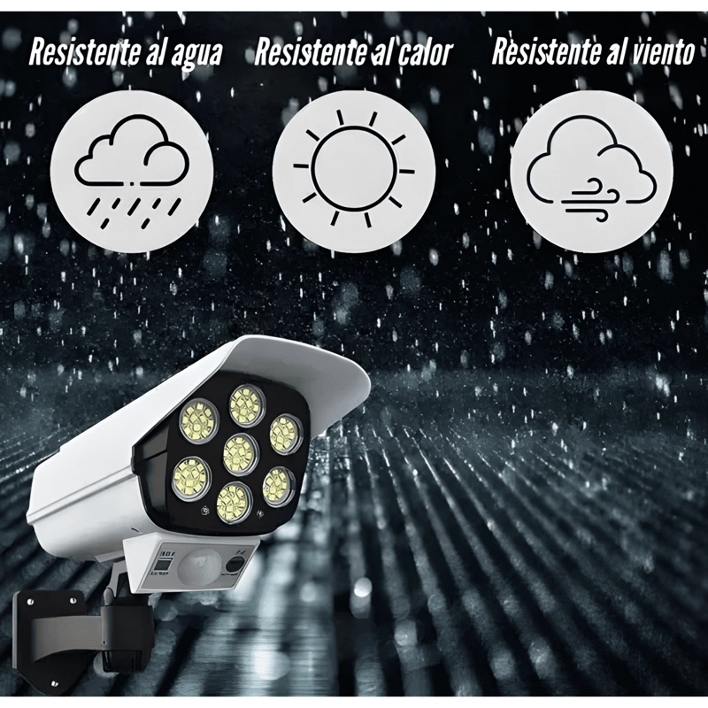 CAMARA SEGURIDAD SOLAR FALSA SENSOR MOVIMIENTOS FOCO LED - 4