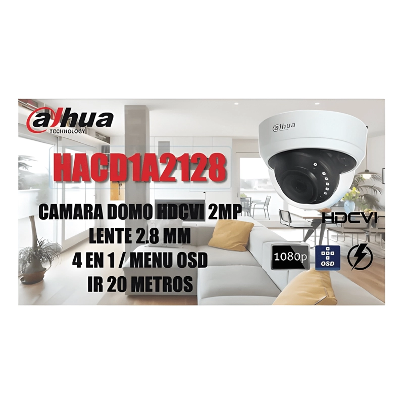 CAMARA DOMO DAHUA COOPER D1A2128 HDCVI 1080P IR 20 MTS FRT - 1